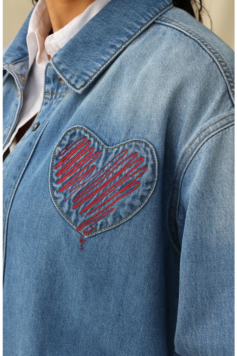 Rosalind Embroidered Denim Jacket, Alternate, color, MEDIUM BLUE