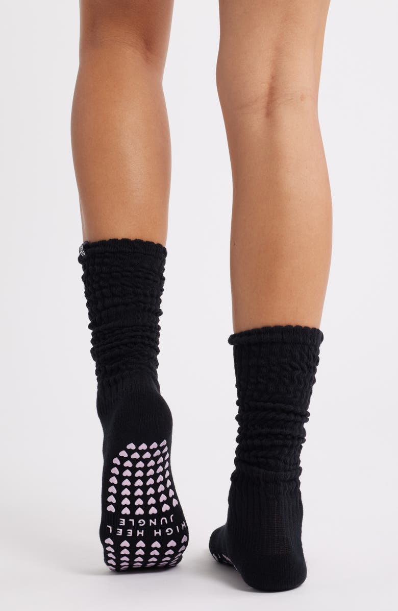 HIGH HEEL JUNGLE Scrunch Premium Grip Socks, Alternate, color, Black