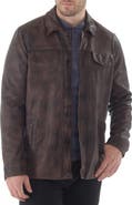 Missani Le Collezioni Tumbled Up Leather Shirt Jacket