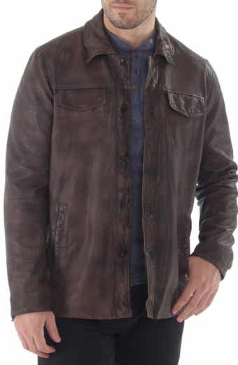 Missani Le Collezioni Tumbled Up Leather Shirt Jacket