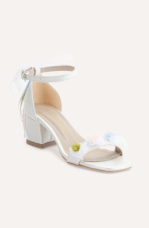 Grazia Lace Block Heel Bridal Sandals
