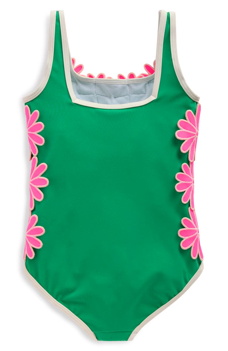 Mini Boden Kids' Appliqué One-Piece Swimsuit, Alternate, color, Daisy Applique