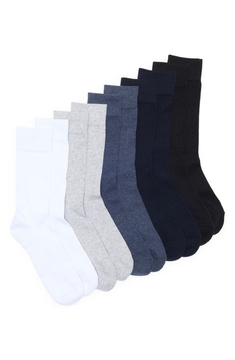 Cushioned 5-Pack Solid Crew Socks
