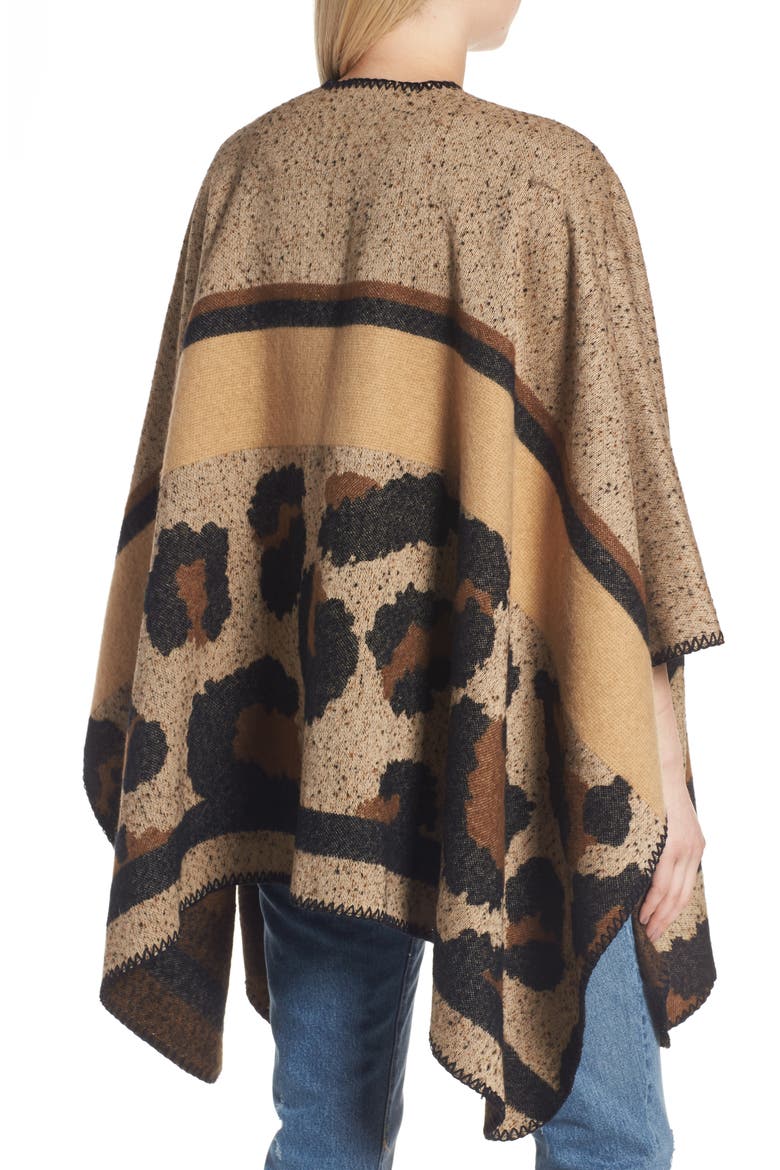 BP Leopard Print Ruana, Alternate, color, BROWN MULTI