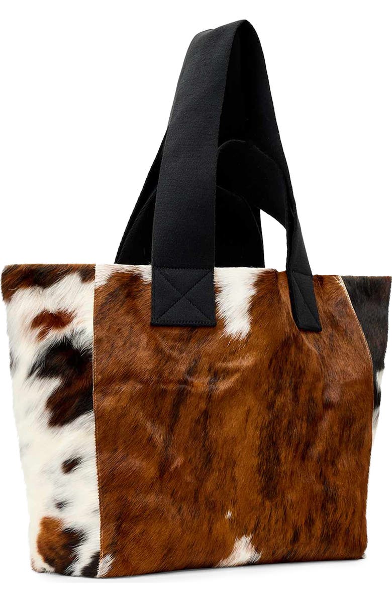 AllSaints Izzy Genuine Calf Hair Tote, Alternate, color, Cow Print