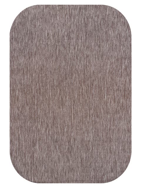 Miles Modern Minimalist Radius Corner Solid Indoor/Outdoor Shaped Area Rug
