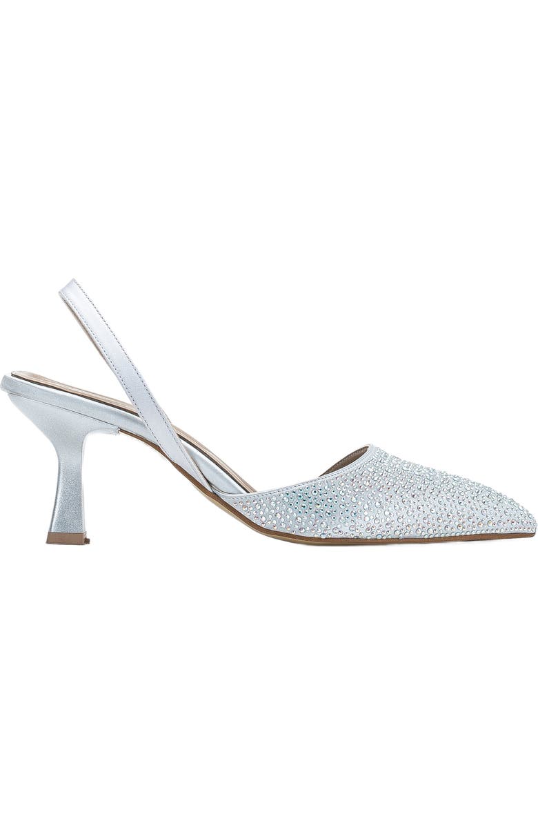 Forever & Always Shoes Rae Slingback Kitten Heel Pumps, Main, color, Silver Rhinestones