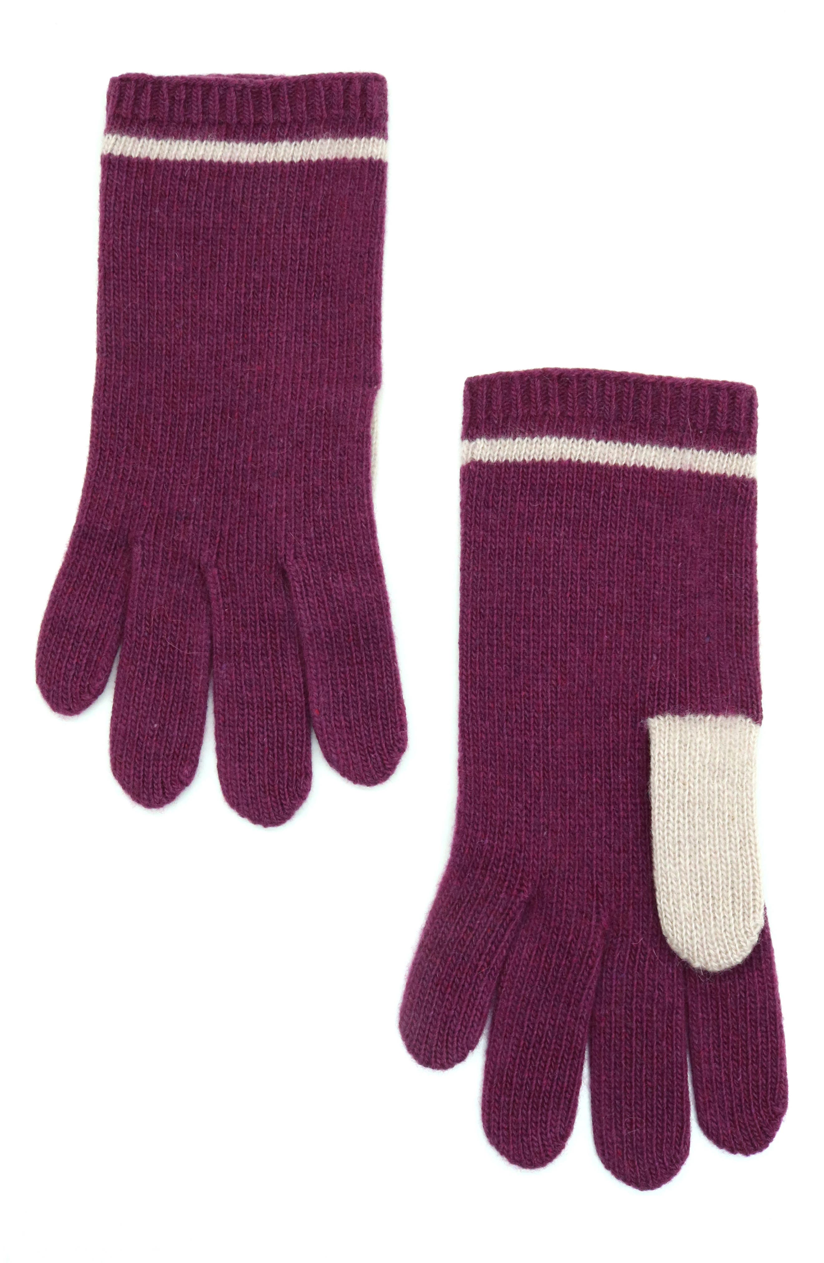 Colorblocked Cashmere Gloves