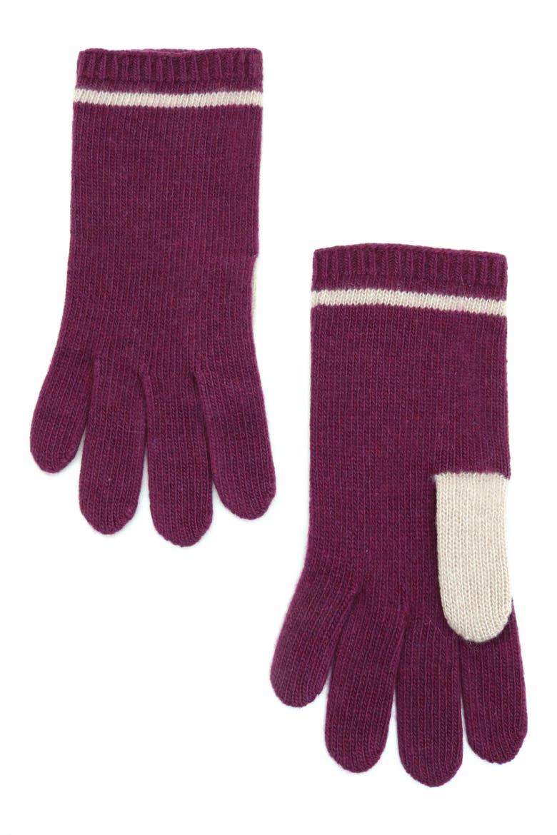 Colorblocked Cashmere Gloves, Main, color, SK/ DAMS/ HERRING