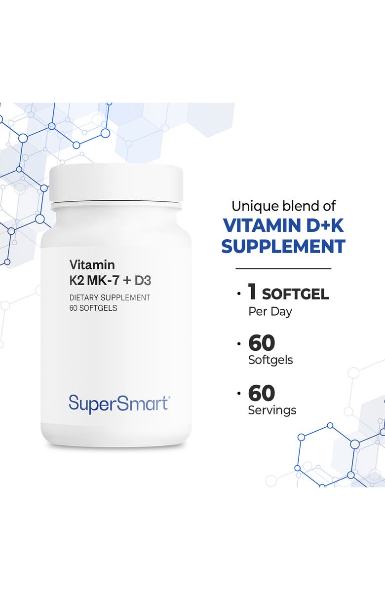 SuperSmart Vitamin K2 MK7 + Vitamin D3, Alternate, color, NO COLOR