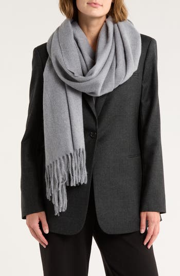 Nordstrom Rack Herringbone Wrap Scarf In Gray