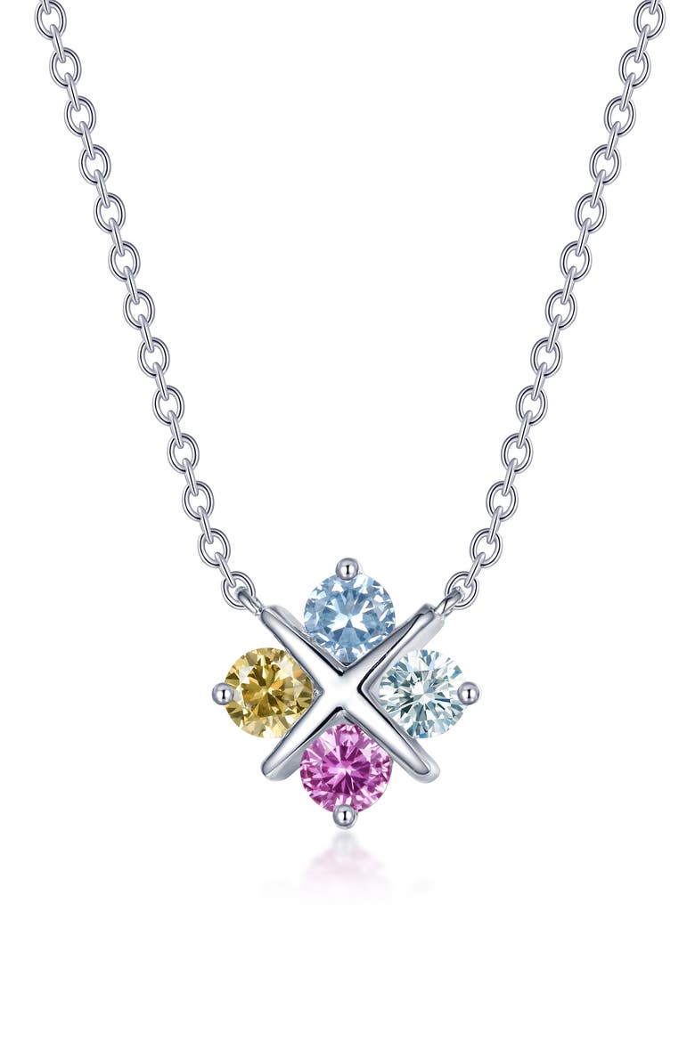 Fancy Lab-Grown Sapphire Simple Squad Necklace, Main, color, ASSORTED
