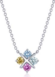 Lafonn Fancy Lab-Grown Sapphire Simple Squad Necklace