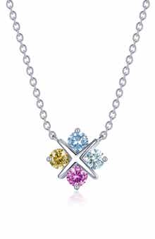 Lafonn Fancy Lab-Grown Sapphire Simple Squad Necklace