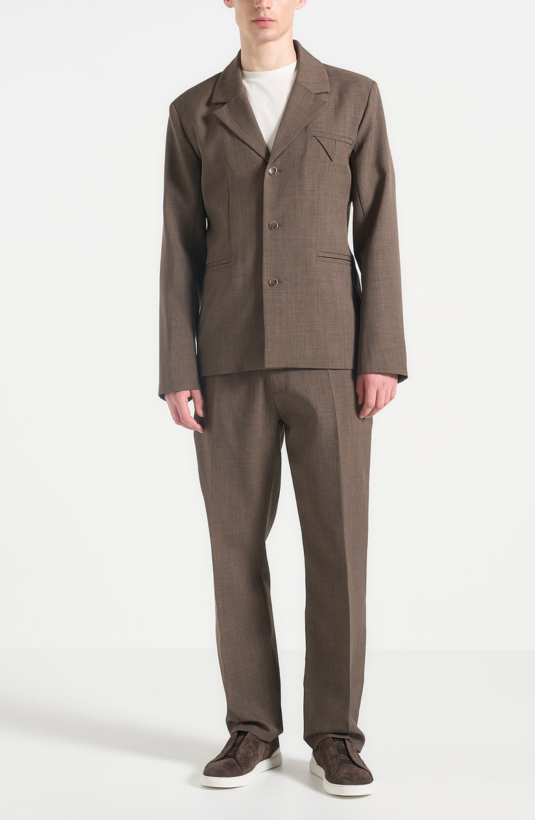 Manière De Voir Joseph Regular Fit Hatched Tailored Trousers, Alternate, color, Light Brown