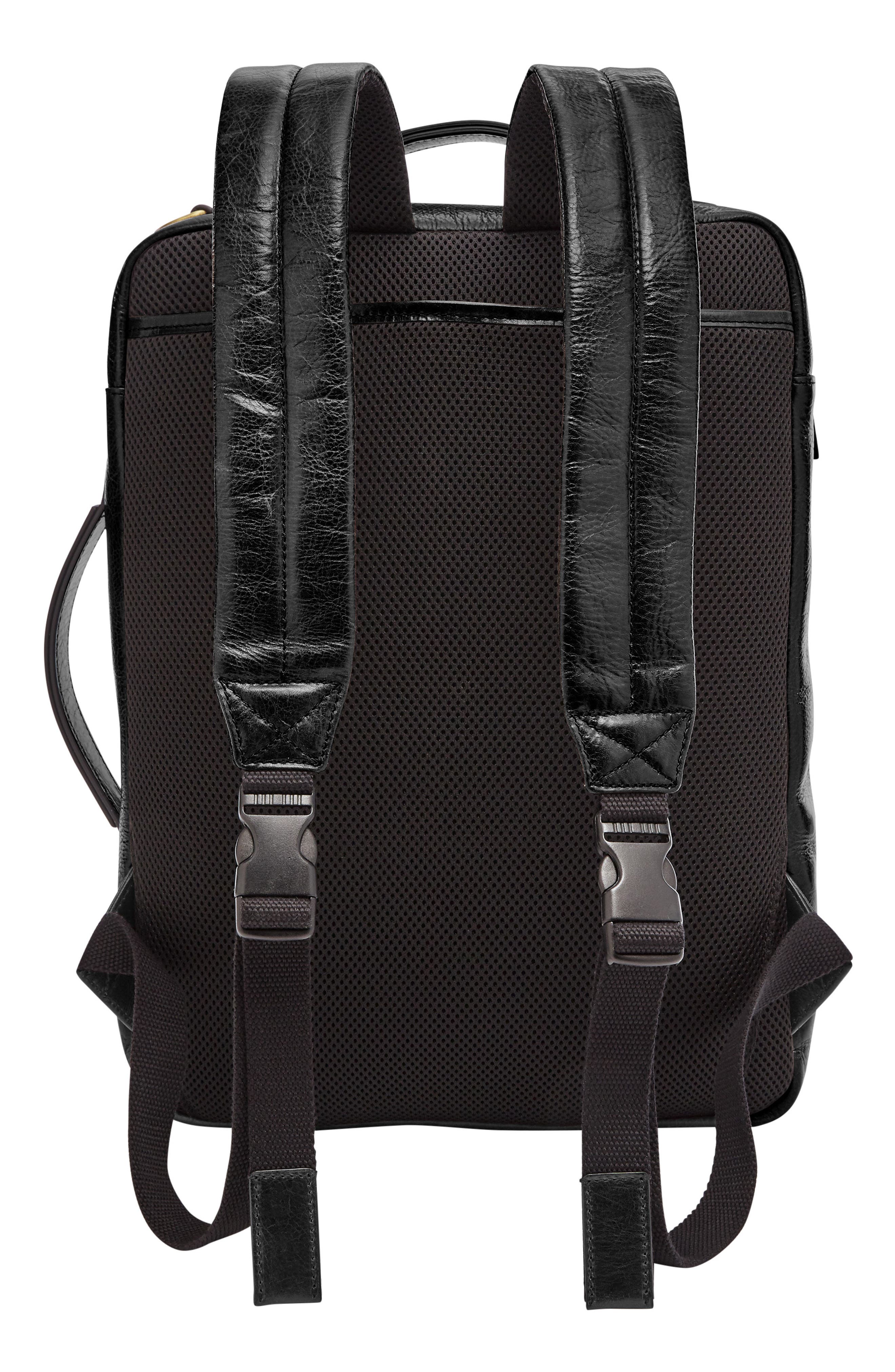 Fossil Buckner Leather Backpack, Alternate, color, 