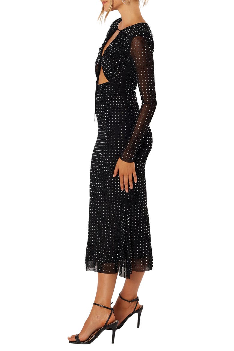 Salvatore Long Sleeve Midi Dress, Alternate, color, BLACK