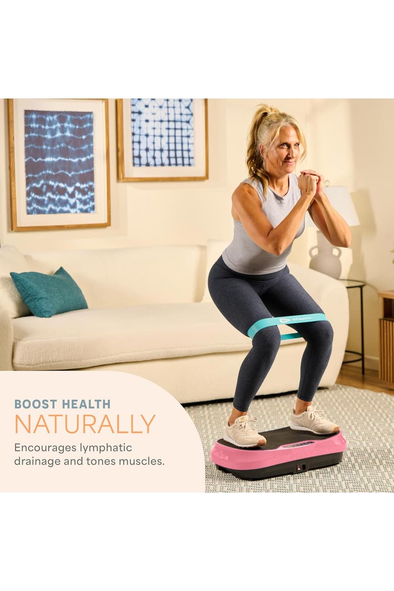 Waver Mini Vibration Plate Exercise Machine for Muscle Toning & Recovery, Alternate, color, Pink