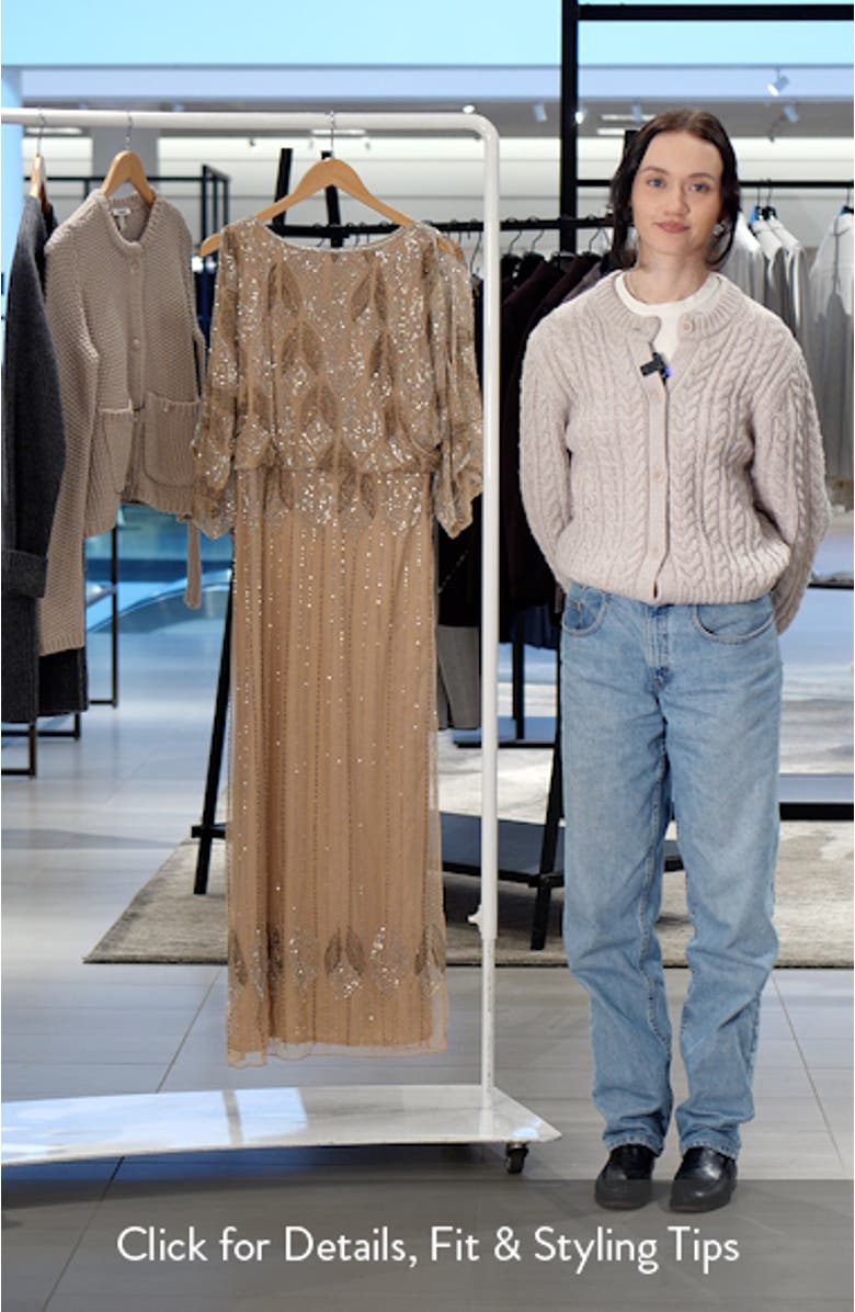 Beaded Cold Shoulder Cocktail Dress, sales video thumbnail