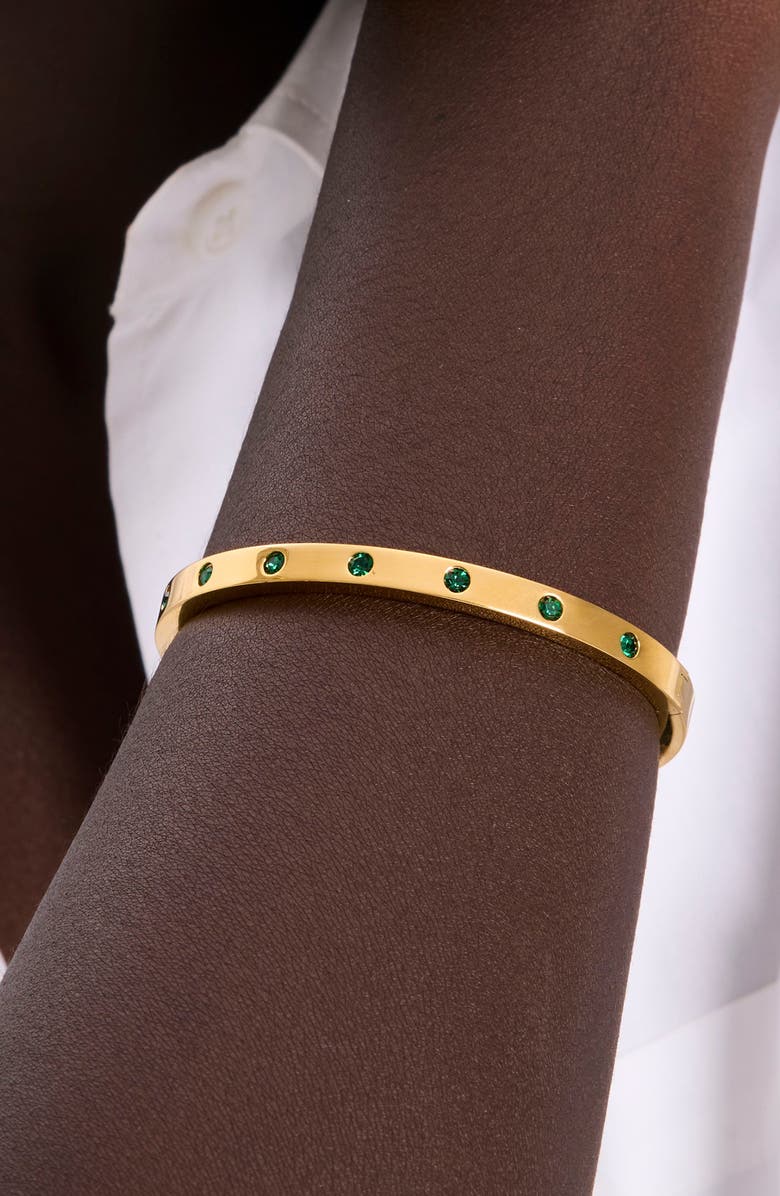 Kate Spade New York set in stone hinge bangle bracelet, Alternate, color, 