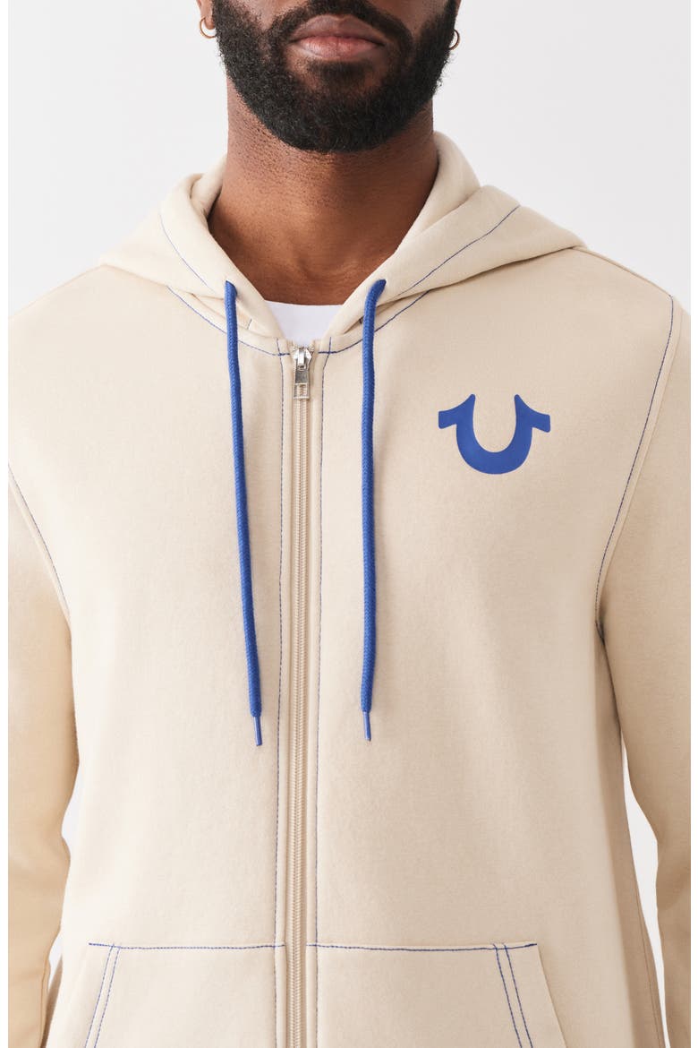Contrast Stitching Zip Hoodie, Alternate, color, FOG