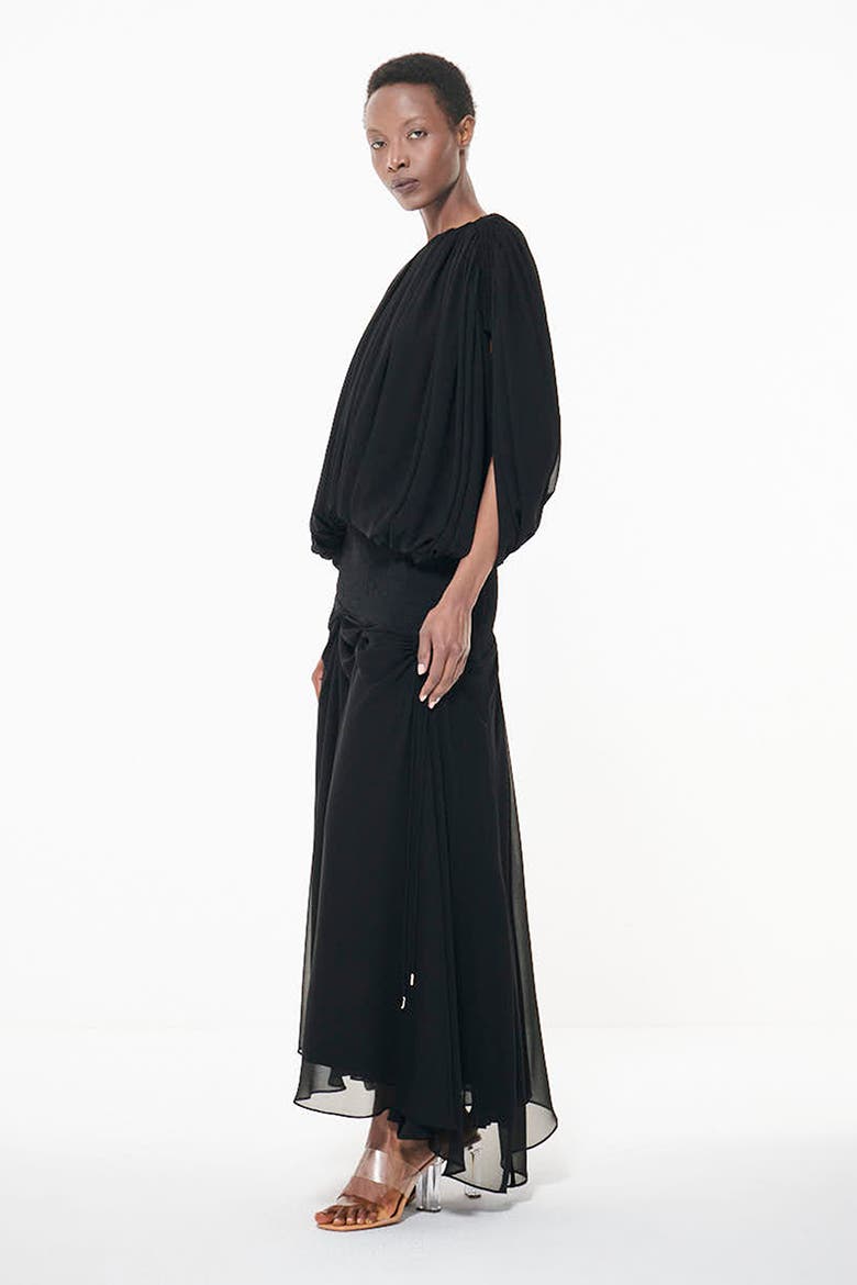 Smocked Waist Skirt, Alternate, color, Black
