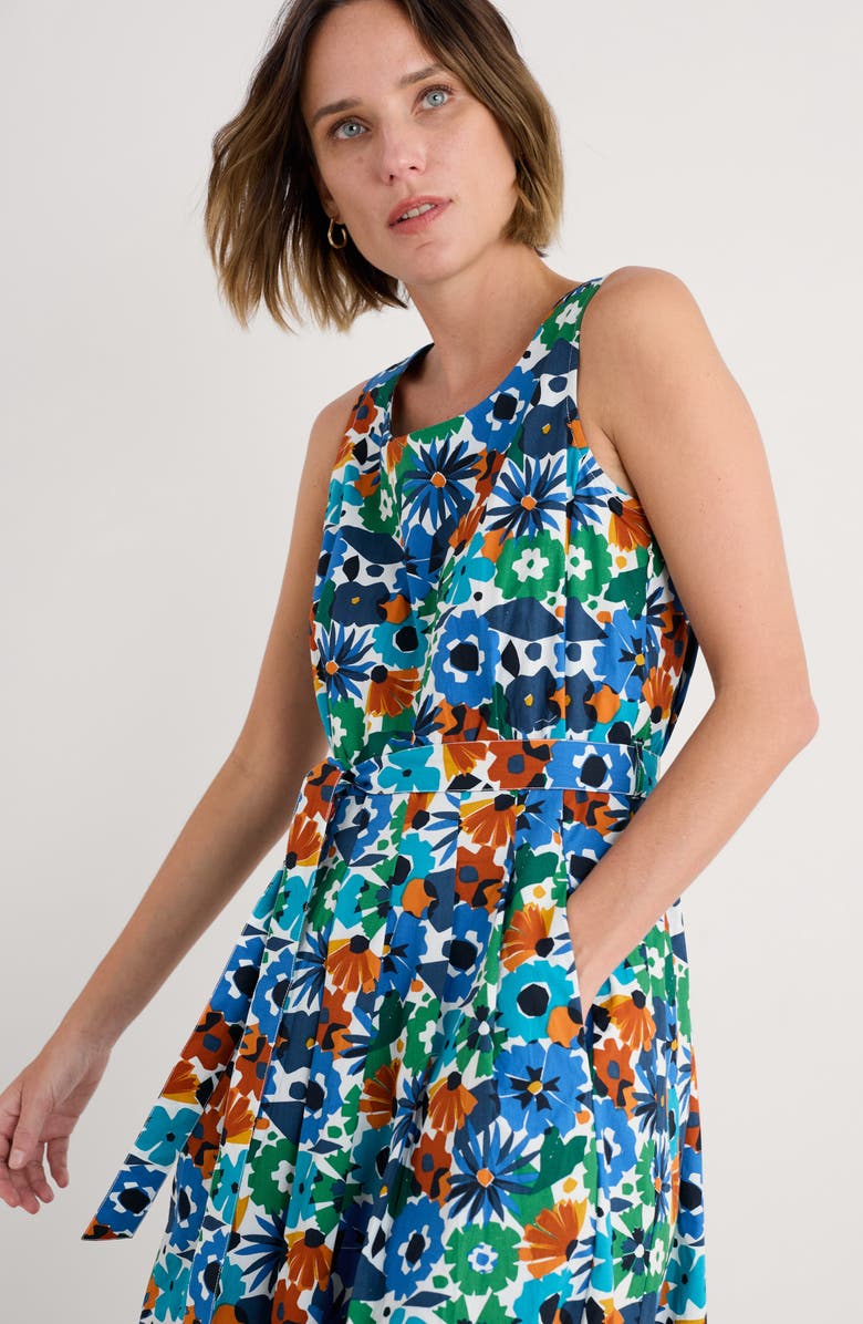 Seasalt Cornwall Belle Print Fit & Flare Dress, Alternate, color, Screenprint Floral Chalk