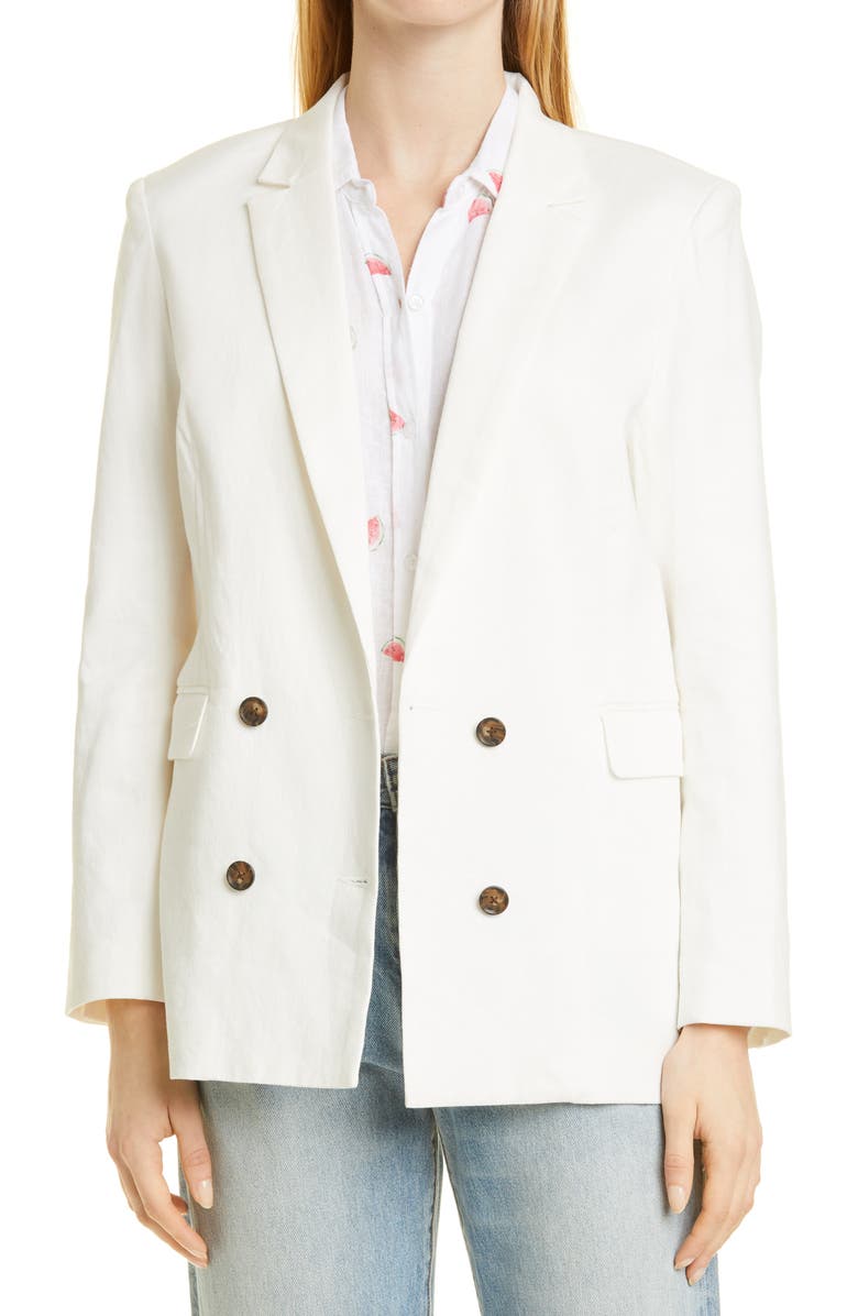Rails Jac Double Breasted Linen Blend Blazer, Main, color,