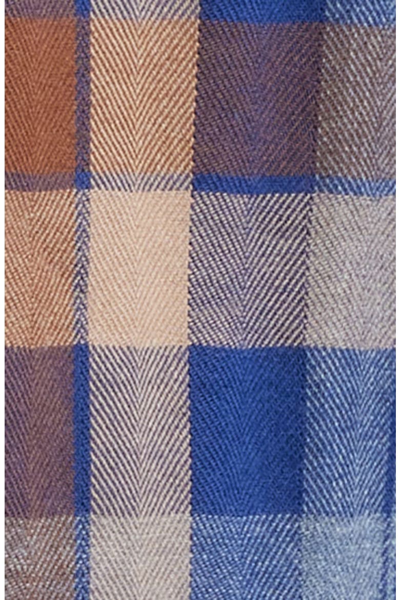 Heather Plaid Button-Down Shirt, Alternate, color, NAVY/ BROWN LARGE PLAID