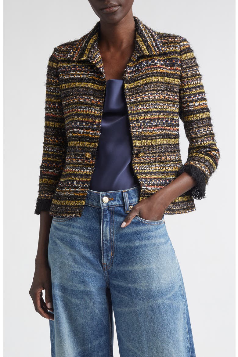 Marais Tweed Jacket, Main, color, BLACK/ CINNABAR/ CITRINE MULTI