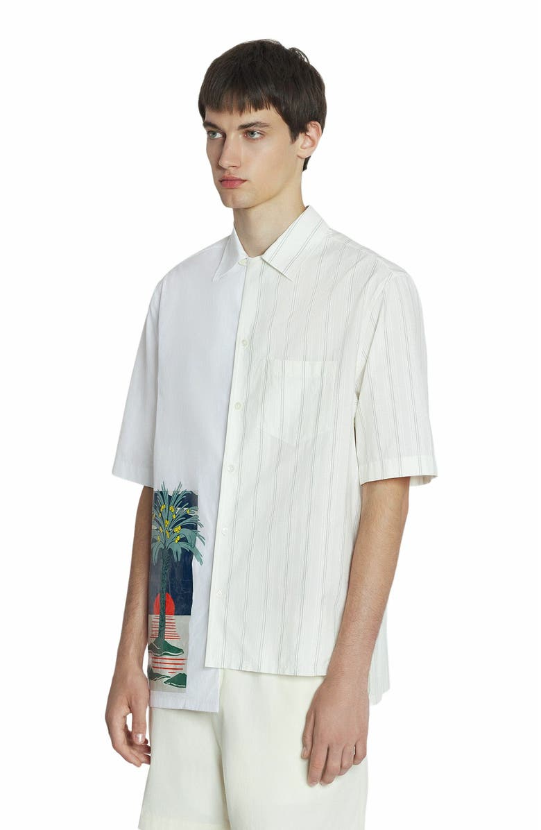 Lanvin Printed Asymmetric Shirt, Alternate, color, 