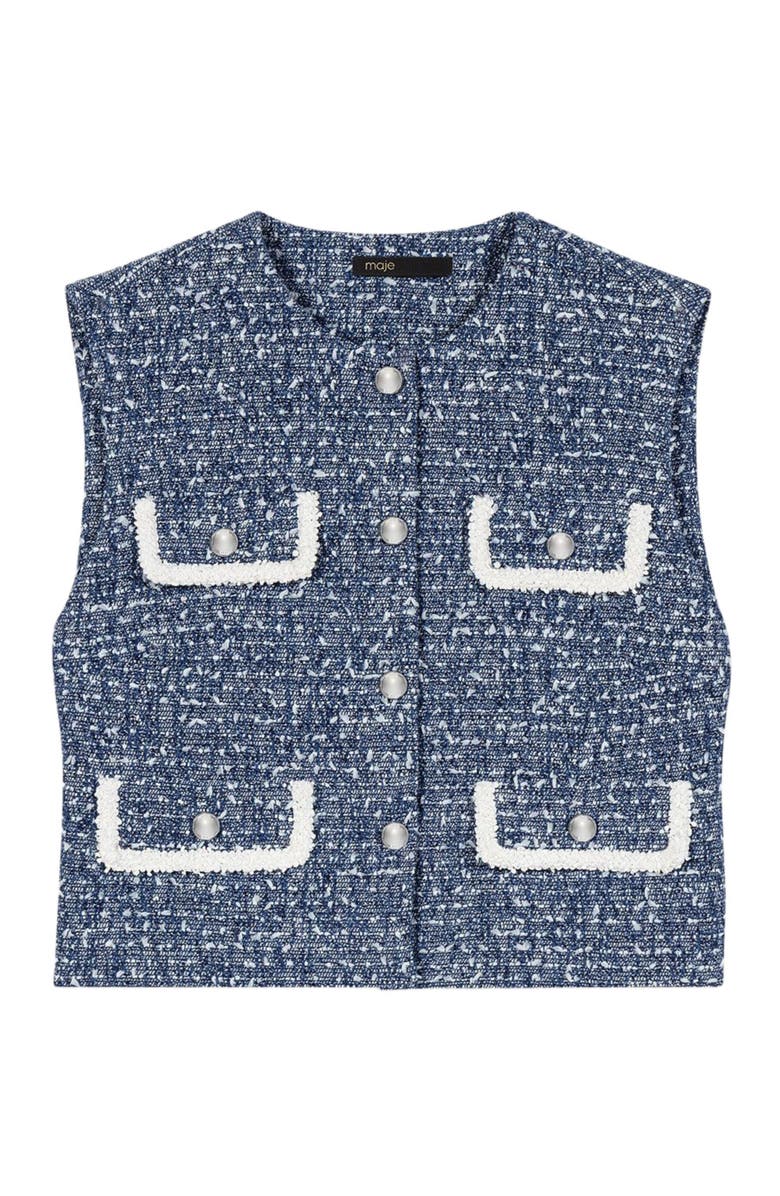 maje Tweed jacket, Alternate, color, Blue