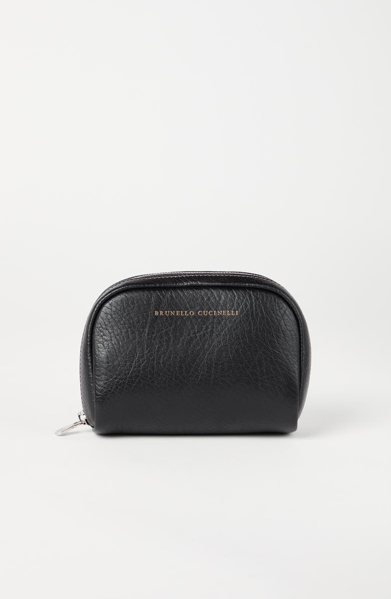 Brunello Cucinelli Calfskin beauty case, Alternate, color, 