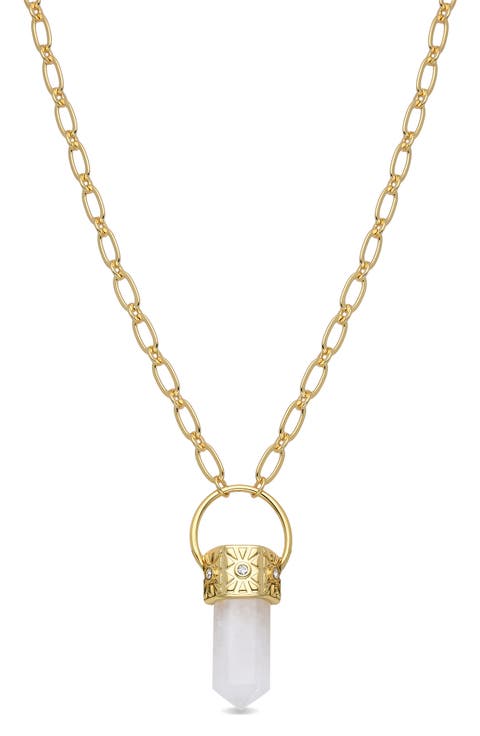 Elina Clear Quartz Pendant Necklace
