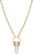 EYE CANDY LOS ANGELES Elina Clear Quartz Pendant Necklace