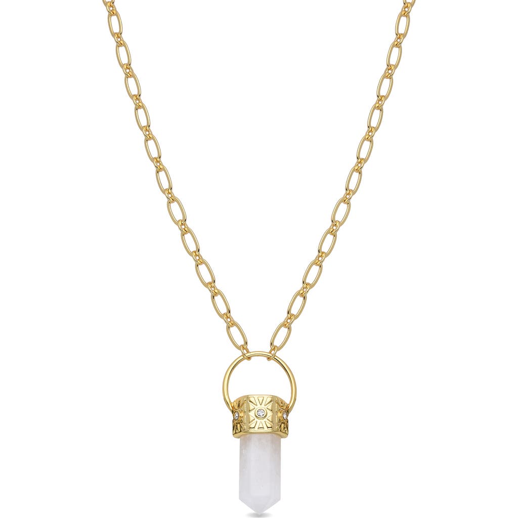 Eye Candy Los Angeles Elina Clear Quartz Pendant Necklace
