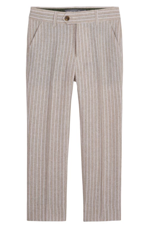 Appaman Kids' Stripe Linen Blend Suit Pants in Sand Stripe 