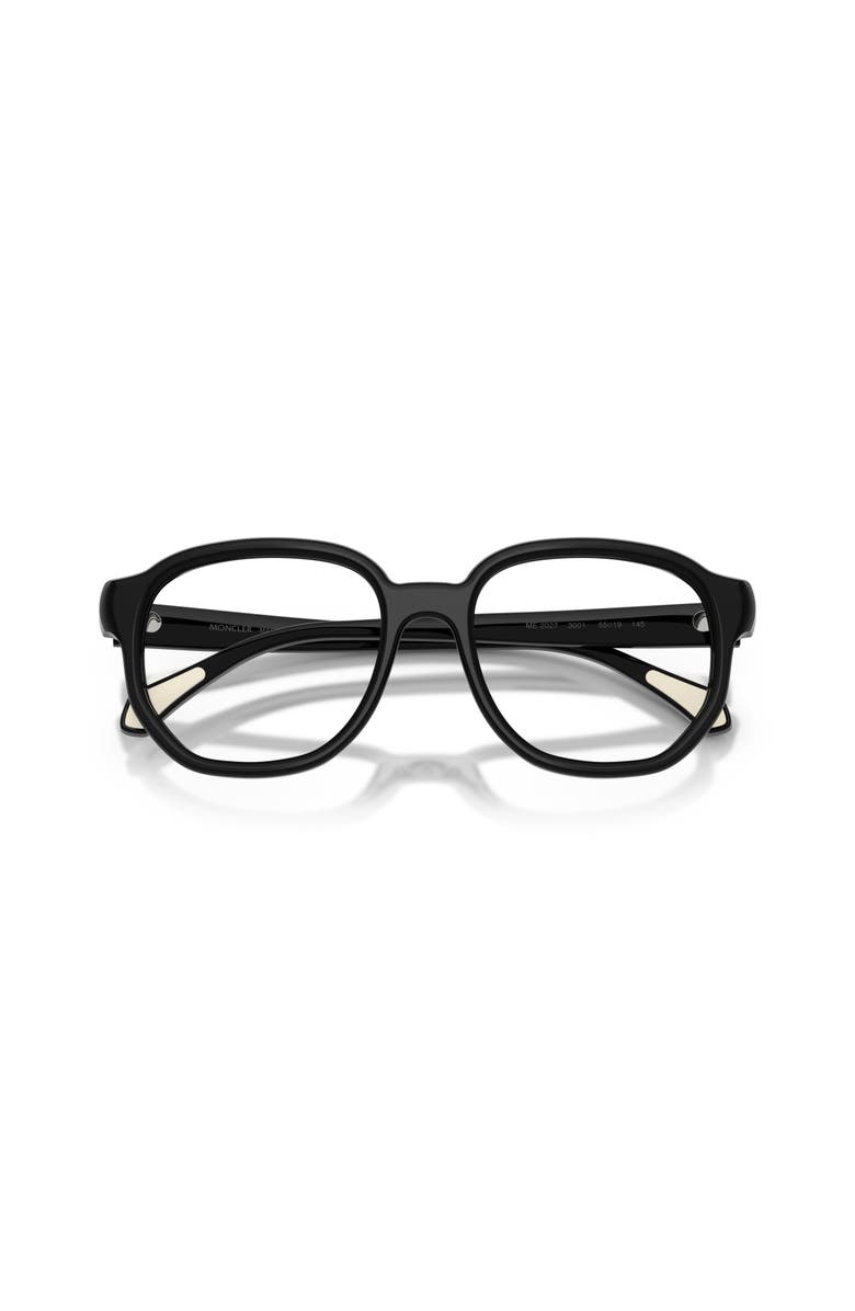 Moncler 55mm Rectangle optical glasses, Alternate, color, Black