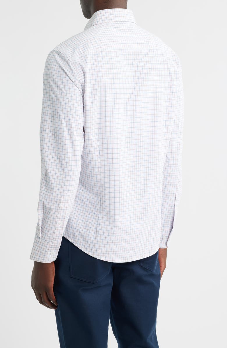Mizzen+Main Leeward No Tuck Trim Fit Performance Button-Up Shirt, Alternate, color, Mulberry Conrad Tattersall