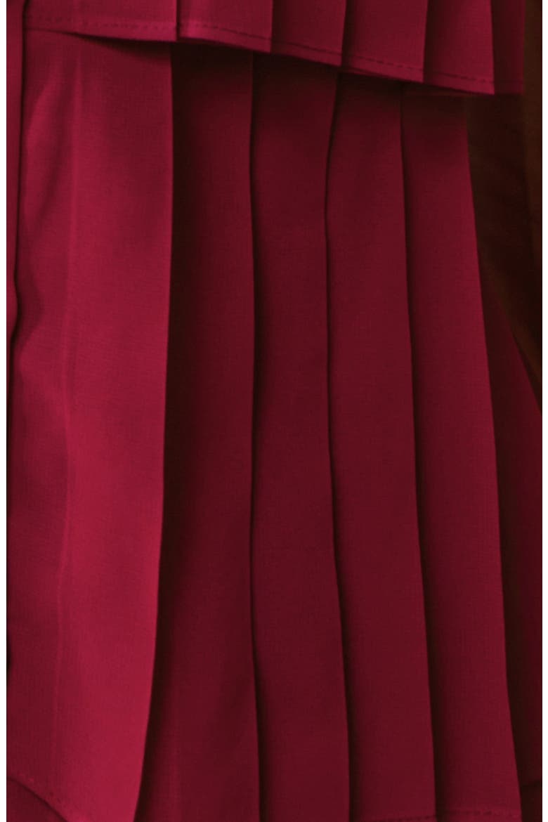 Tiered Long Sleeve Shirtdress, Alternate, color, RUBY