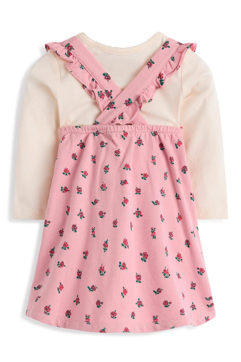 Kids' Jersey Pinny Dress Set, Alternate, color, PINK DITSY VINTAGE ROSES