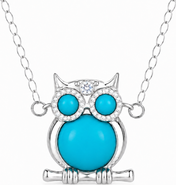 Donatello Gian Owl Turquoise Necklace