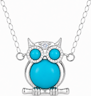 Donatello Gian Owl Turquoise Necklace