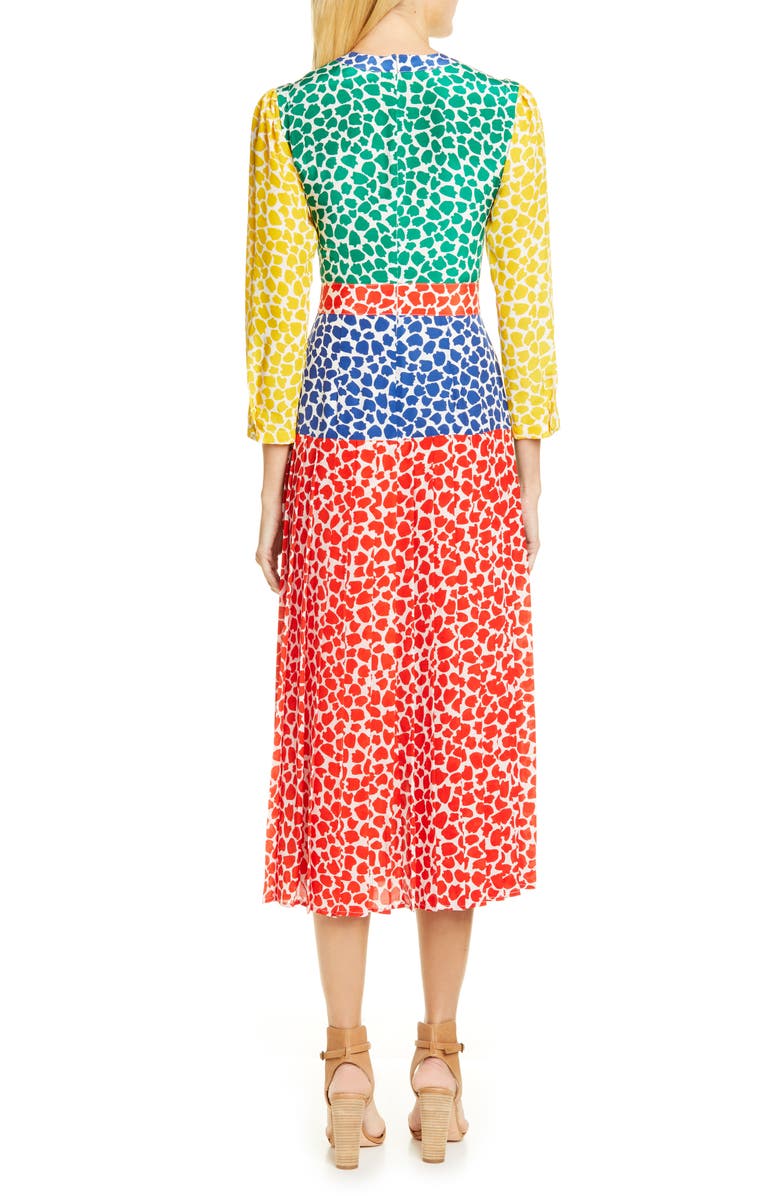 RIXO Charlene Tulip Print Silk Midi Dress, Alternate, color,