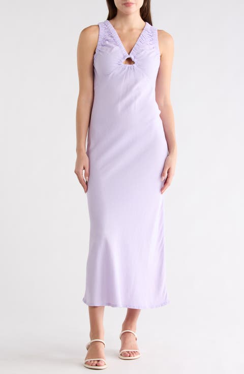 Keyhole Cotton Midi Dress