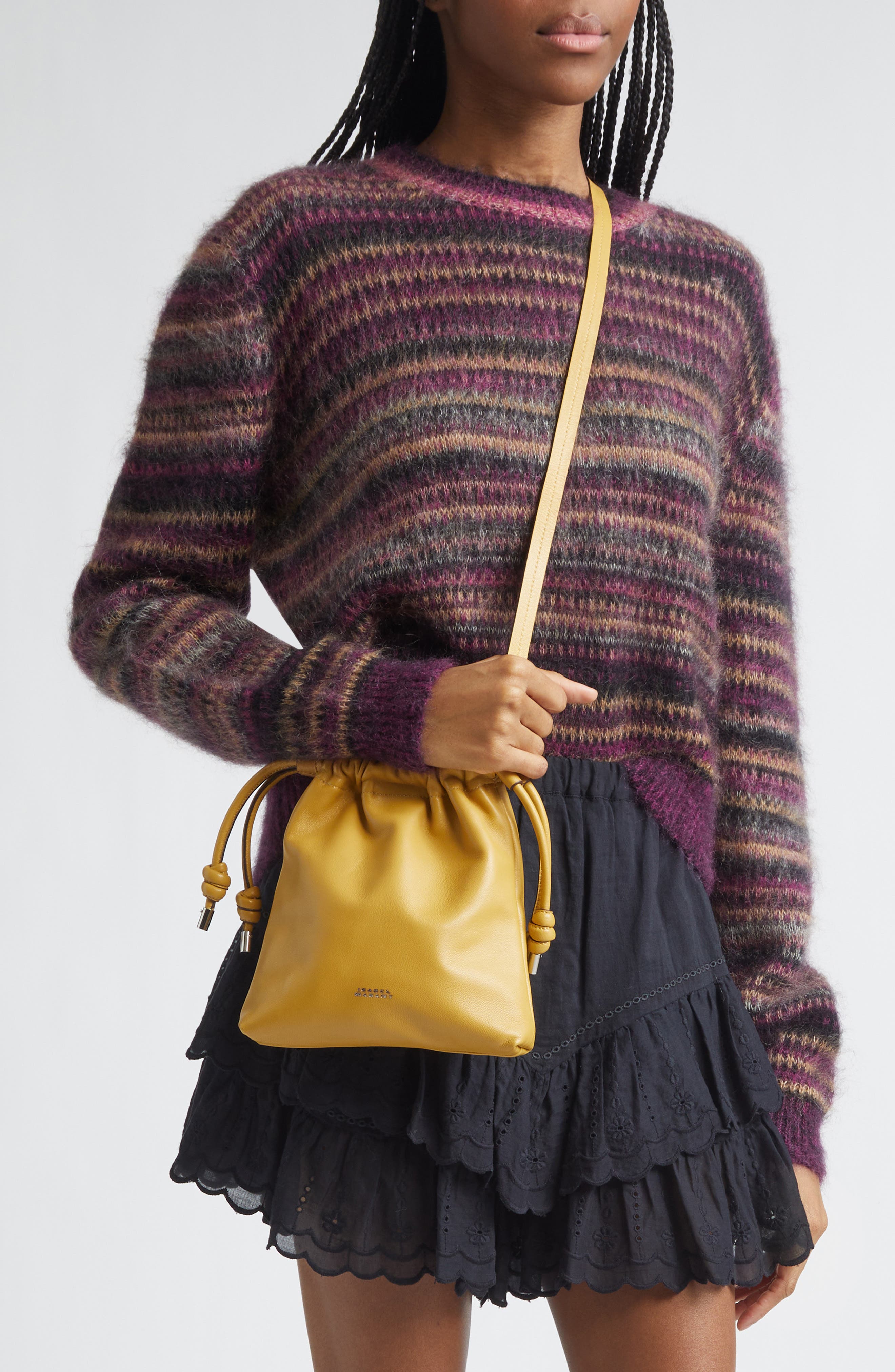 Silven Mini Leather Tote, Alternate, color, GOLDEN YELLOW