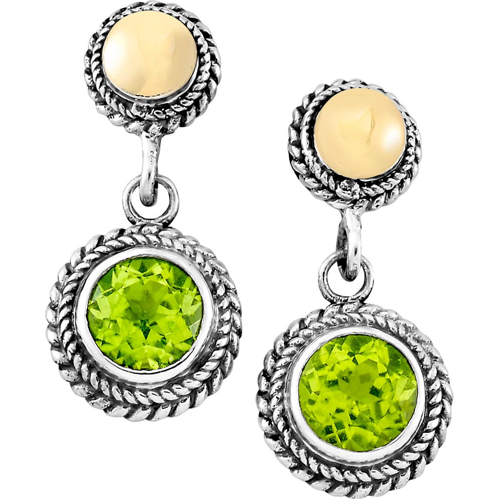 Samuel B. Round Stone Drop Earrings In Green