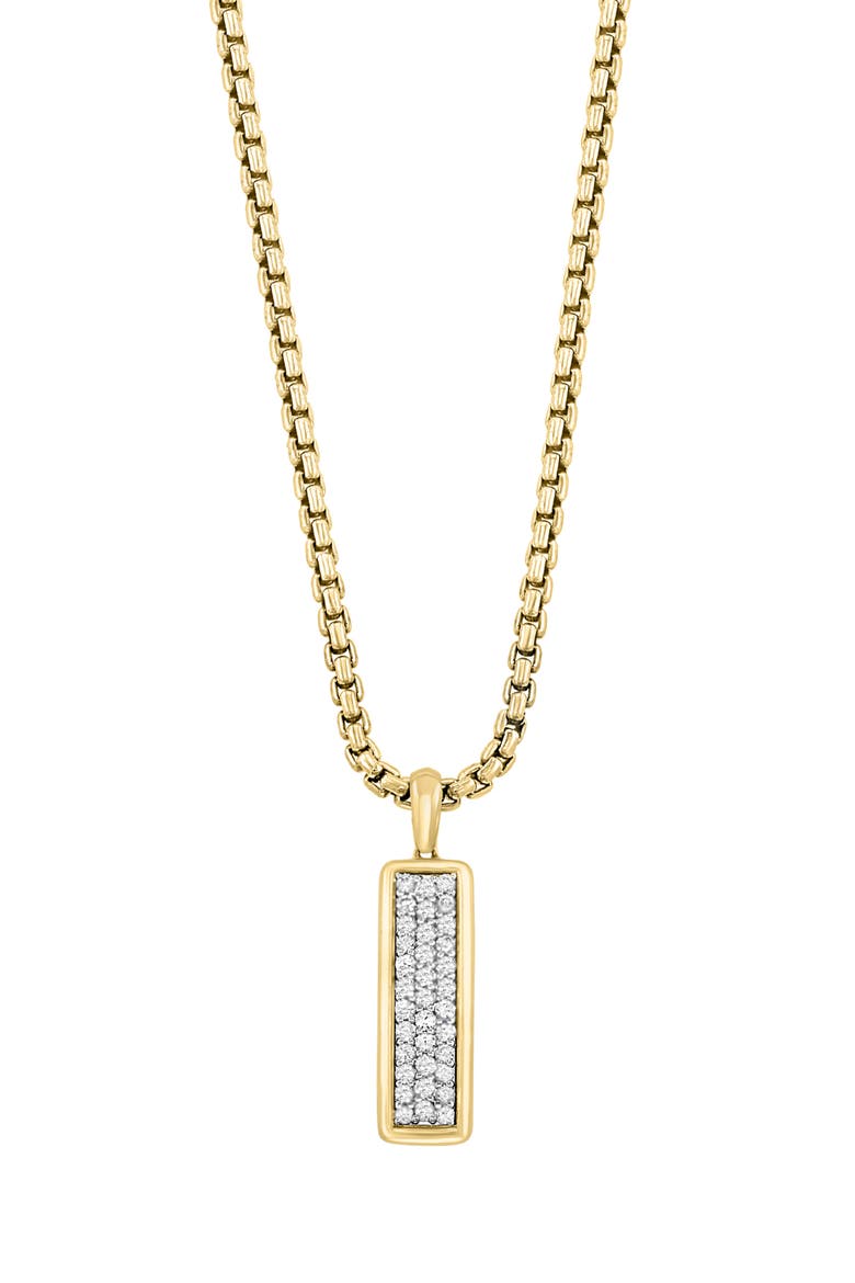 Men's Pavé Zircon Pendant Necklace, Main, color, YELLOW