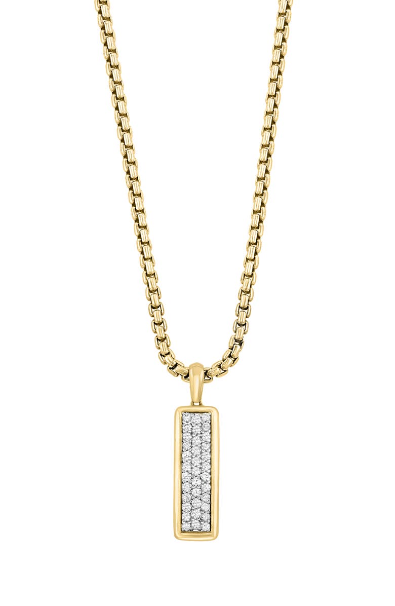 EFFY Men's Pavé Zircon Pendant Necklace, Main, color, Yellow