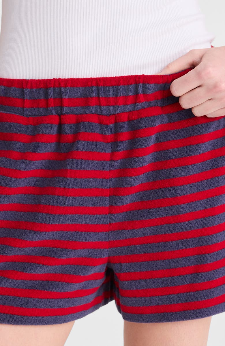 Madewell Terry Pull-On Shorts, Alternate, color, Red Navy